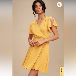 Harbor Point Mustard Yellow Wrap Dress